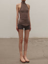 Marc Le Bihan 24913 stretch boxer collection 10 meters of silk shrunk handmade in France MLB-24913-marron glace